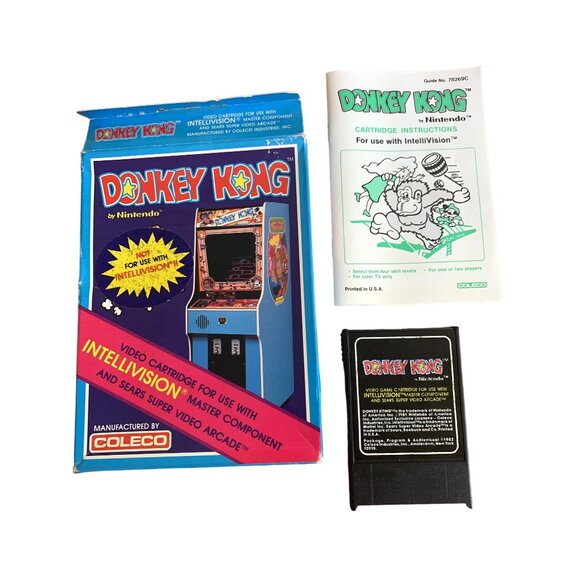 VTG Intellivision Donkey Kong By Nintendo Video Game Cartridge Box Instructions - Picture 1 of 4